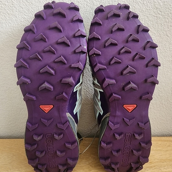 Salomon Womens Speedcross 4 Trail Running Shoes Sneakers Grey Purple Size 10 - Picture 15 of 15